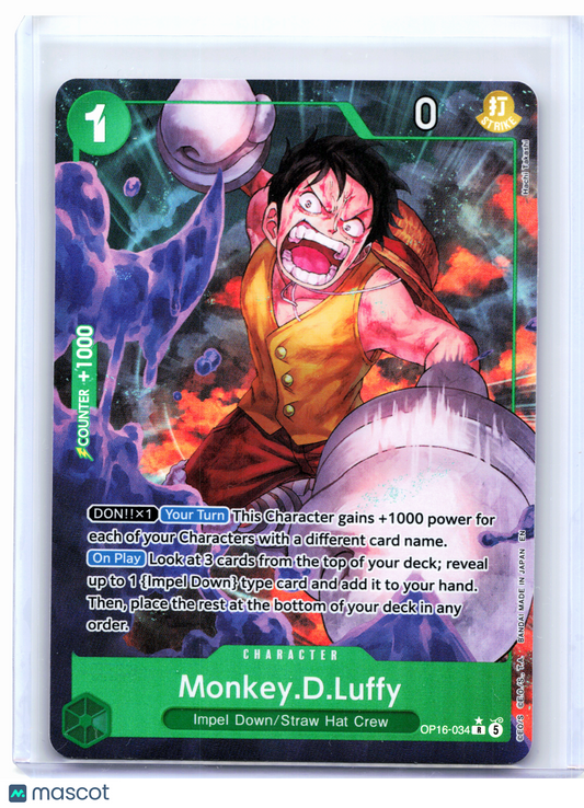 2026 One Piece—Monkey.D.Luffy (Alt Art) #OP16-034 The Time of Battle—Rare Foil