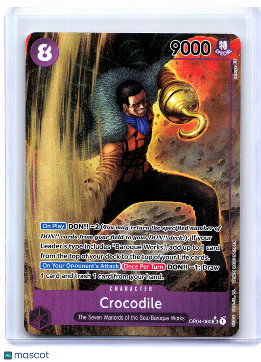 2023 One Piece—Crocodile (Alt Art) #OP04-060 Kingdoms of Intrigue—SR Foil