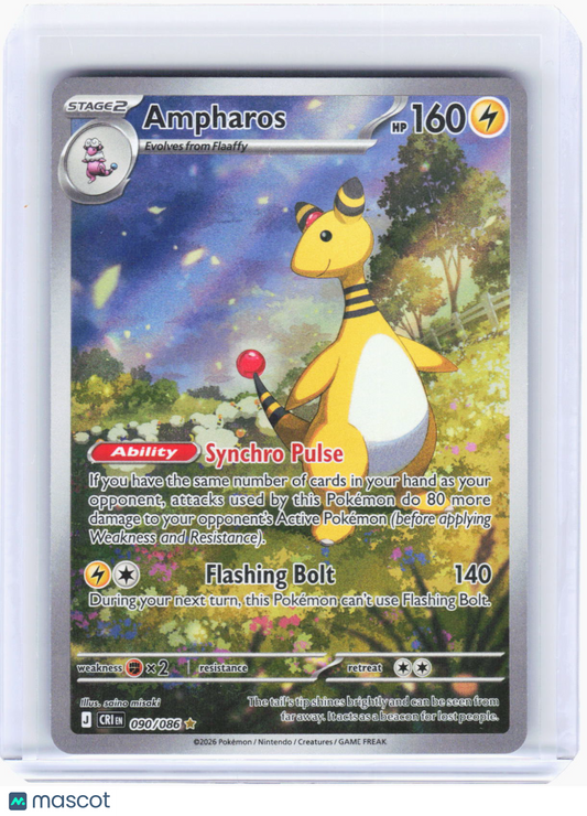 2026 Pokemon—Ampharos #90/86 Chaos Rising—Illustration Rare Foil