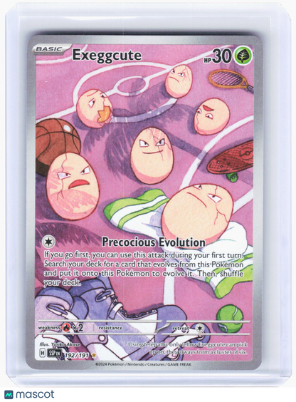 2024 Pokemon—Exeggcute #192/191 Surging Sparks—Illustration Rare Foil