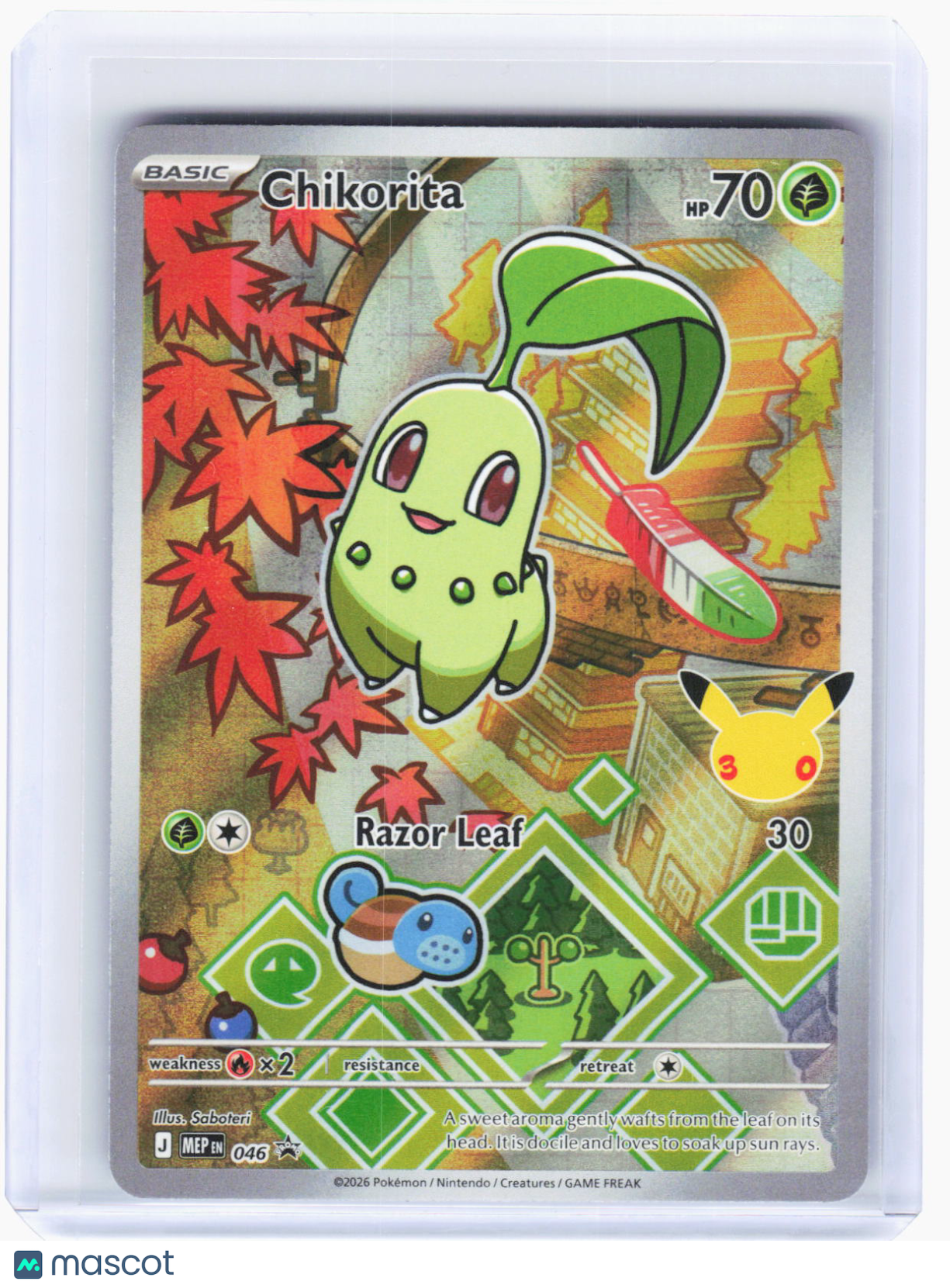 2026 Pokemon—Chikorita #046 Mega Evolution Promo Cards—Black Star Promo Foil