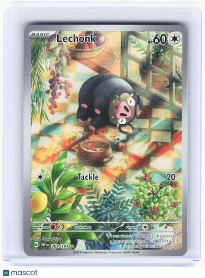 2023 Pokemon—Lechonk #209/197 Obsidian Flames—Illustration Rare Foil