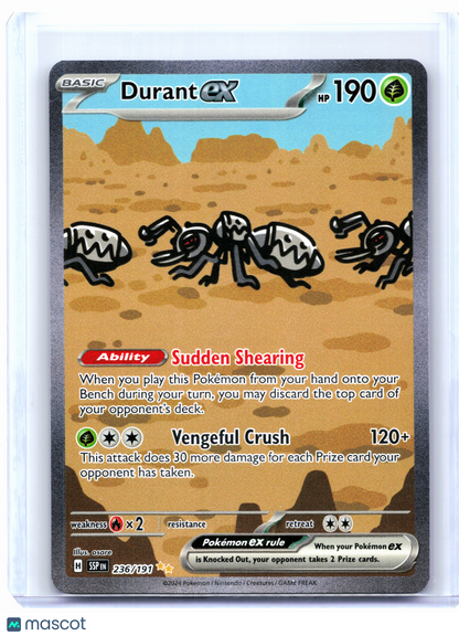 2024 Pokemon—Durant ex #236/191 Surging Sparks—Special Illustration Rare Holo
