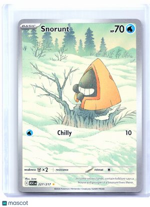 2026 Pokemon—Snorunt #227/217 Ascended Heroes—Illustration Rare Holo