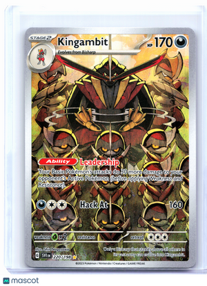2023 Pokemon—Kingambit #220/198 Scarlet & Violet Base Set—Illustration Rare Holo