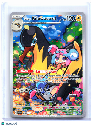 2025 Pokemon—Iono's Kilowattrel #163/159 Journey Together—Illustration Rare Holo