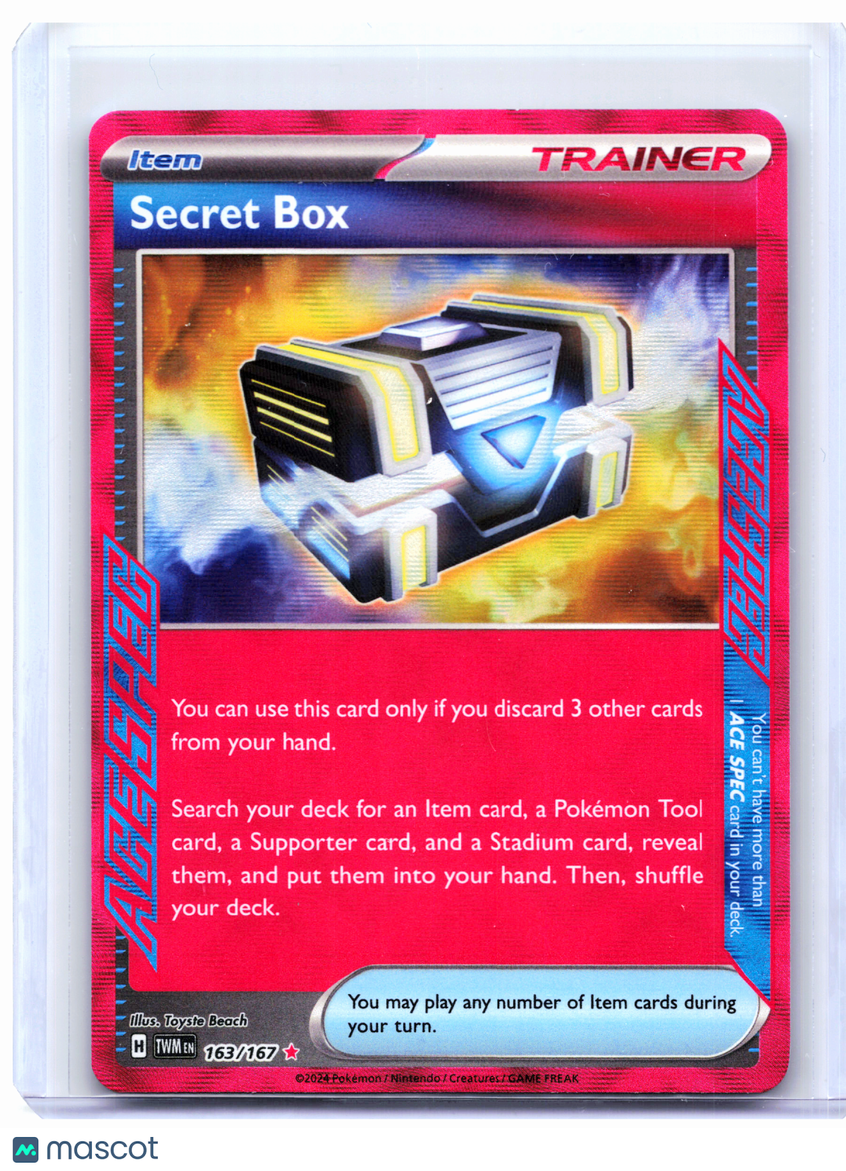 2024 Pokemon—Secret Box #163/167 Twilight Masquerade—ACE SPEC Rare Holo