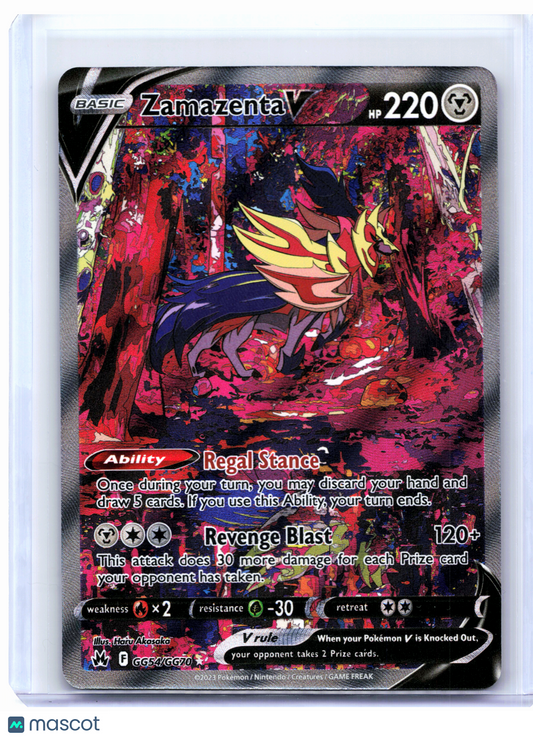 2023 Pokemon—Zamazenta V #GG54/GG70 Crown Zenith: Galarian Gallery—Ultra Rare