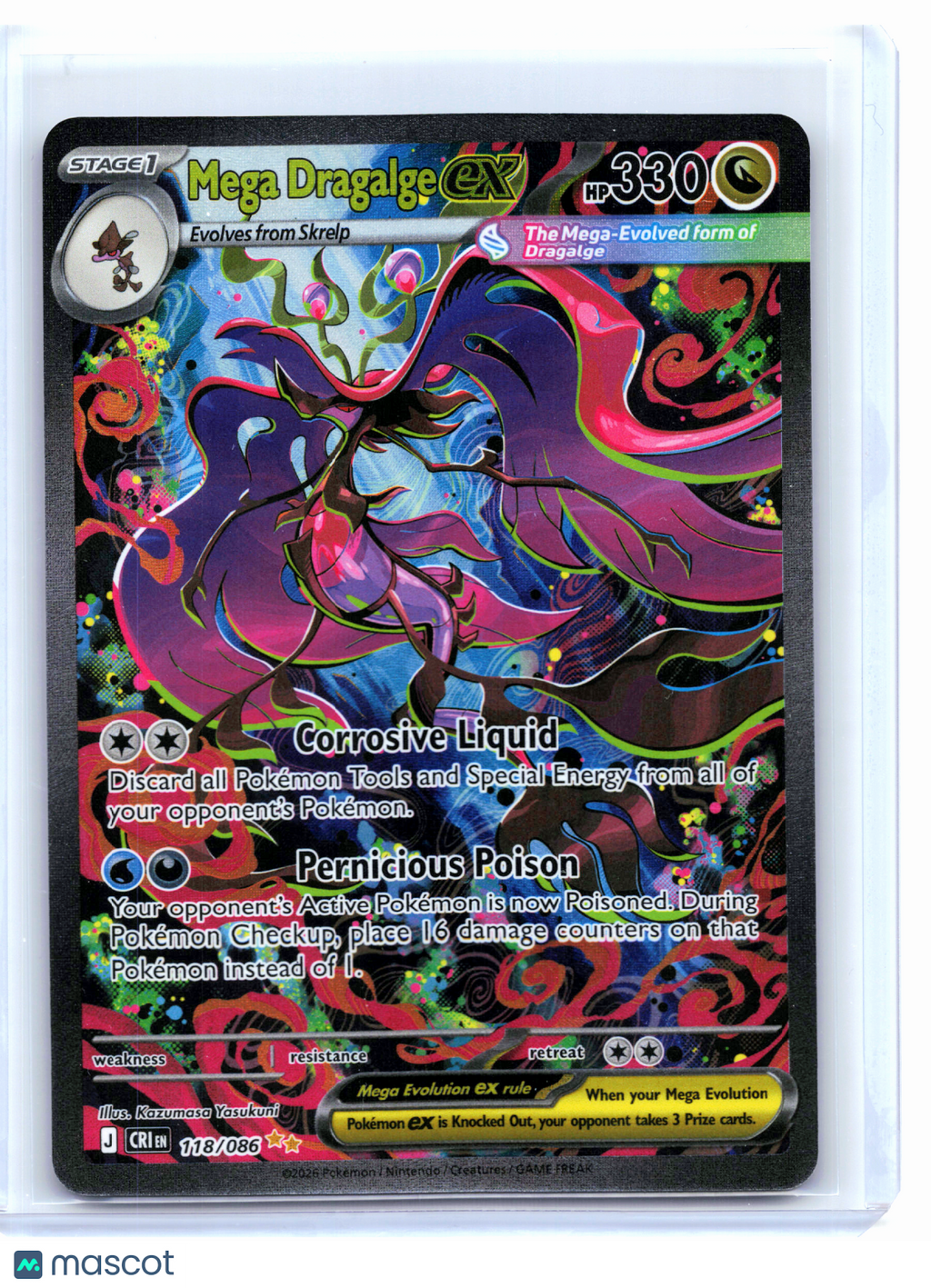 2026 Pokemon—Mega Dragalge ex #118/086 Chaos Rising—Special Illustration Rare