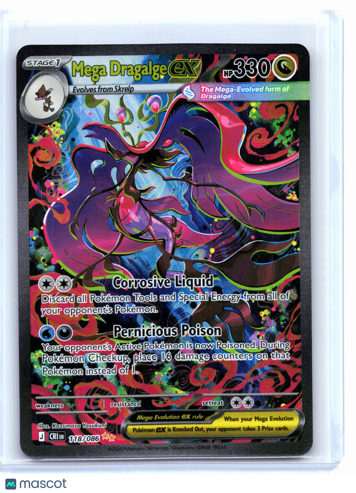 2026 Pokemon—Mega Dragalge ex #118/086 Chaos Rising—Special Illustration Rare