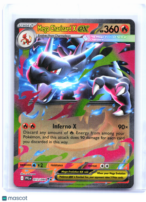 2025 Pokemon—Mega Charizard X ex #013/094 Phantasmal Flames—Double Rare Holo