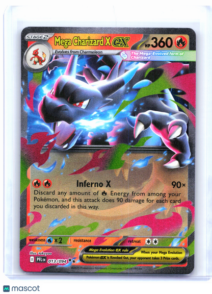 2025 Pokemon—Mega Charizard X ex #013/094 Phantasmal Flames—Double Rare Holo