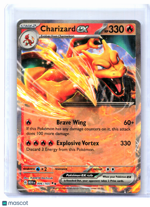 2023 Pokemon—Charizard ex #006/165 Scarlet & Violet 151—Double Rare Holo