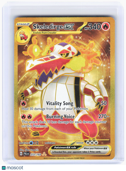2023 Pokemon—Skeledirge ex #272/193 Paldea Evolved—Hyper Rare Gold