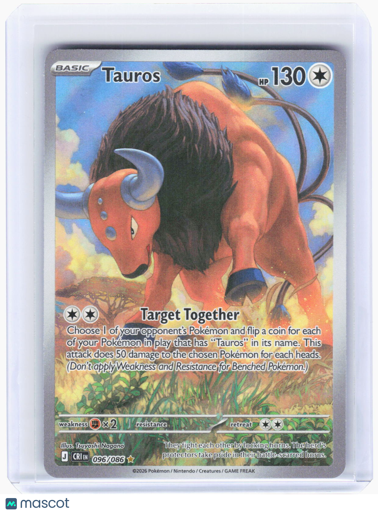 2026 Pokemon—Tauros #96/86 Chaos Rising—Illustration Rare Foil