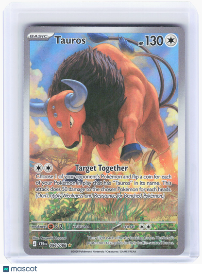 2026 Pokemon—Tauros #96/86 Chaos Rising—Illustration Rare Foil