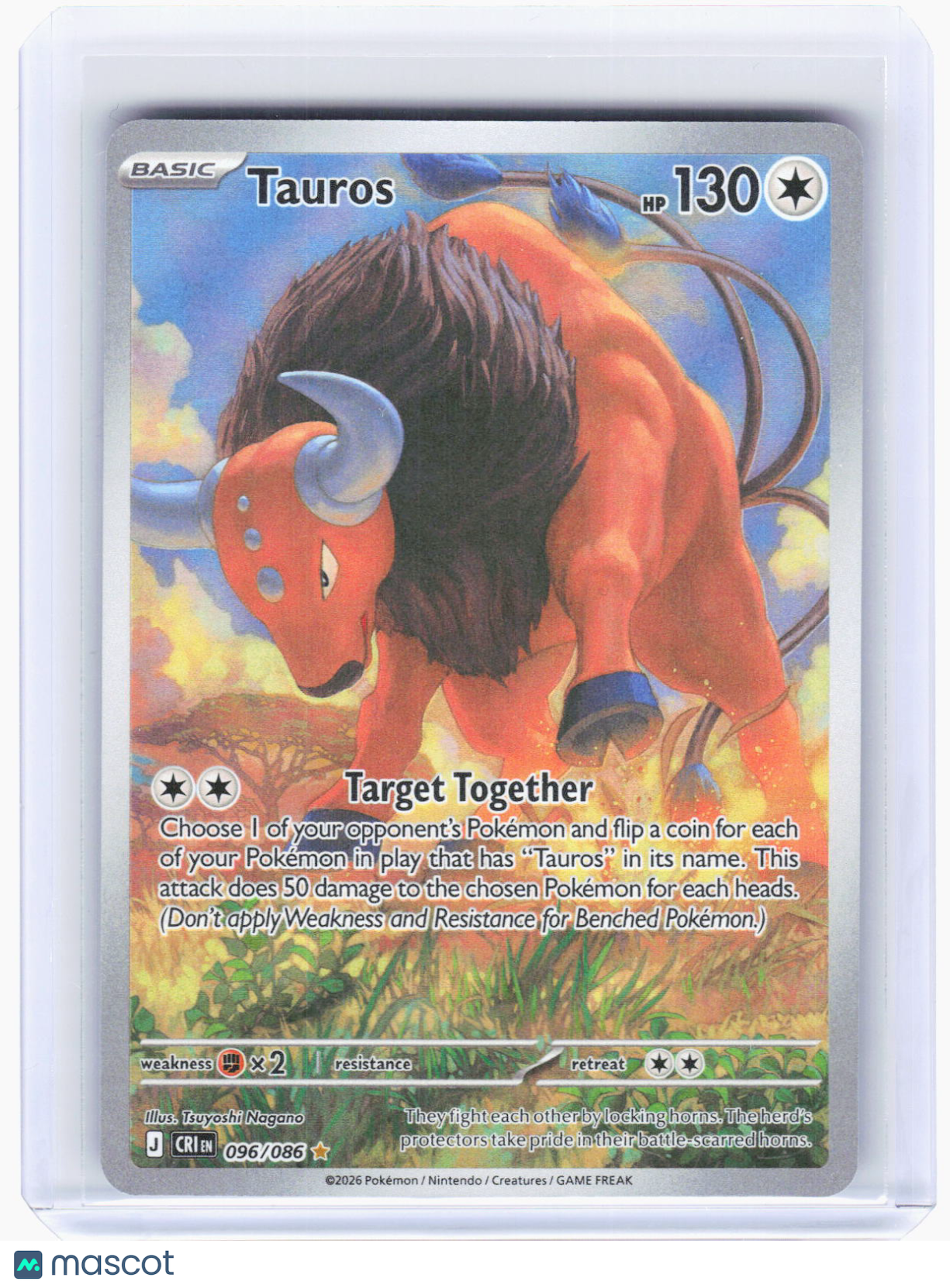 2026 Pokemon—Tauros #96/86 Chaos Rising—Illustration Rare Foil