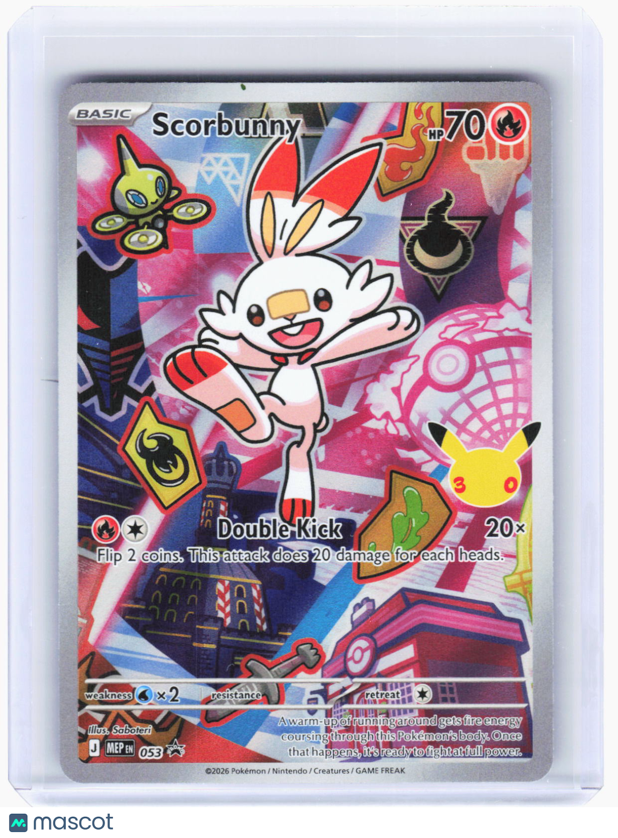 2026 Pokemon—Scorbunny #053 Mega Evolution Promo Cards—Black Star Promo Foil