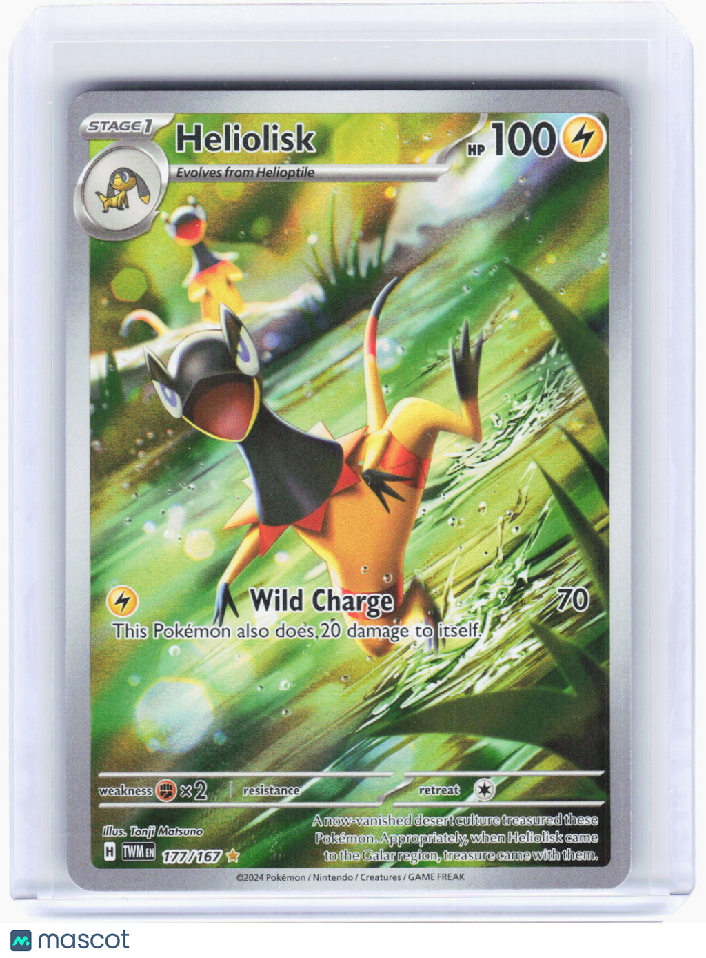 Pokemon—Heliolisk #177/167 2024 Twilight Masquerade—Secret Rare Holo