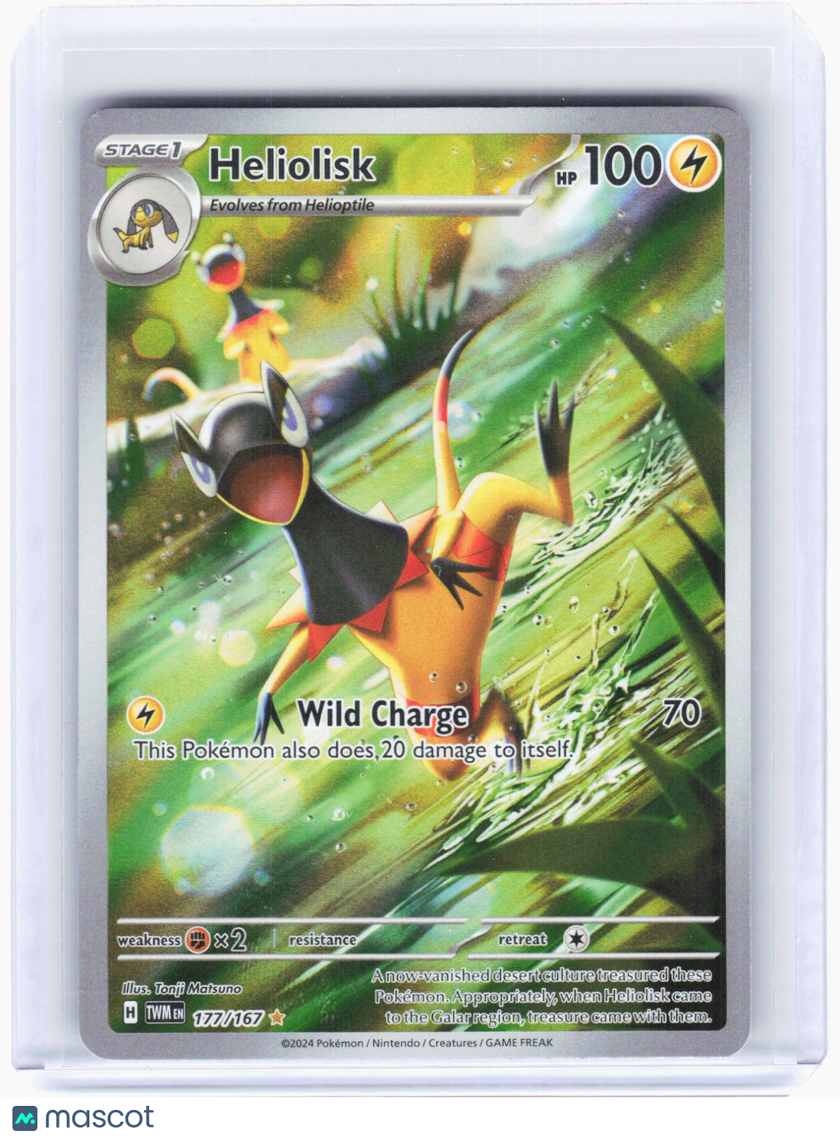 Pokemon—Heliolisk #177/167 2024 Twilight Masquerade—Secret Rare Holo