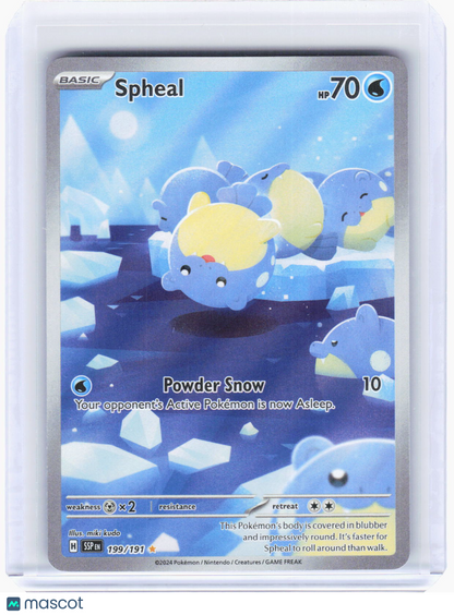2024 Pokemon—Spheal #199/191 Surging Sparks—Illustration Rare Foil