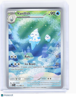 2025 Pokemon—Vanillish #112/86 White Flare—Illustration Rare Foil