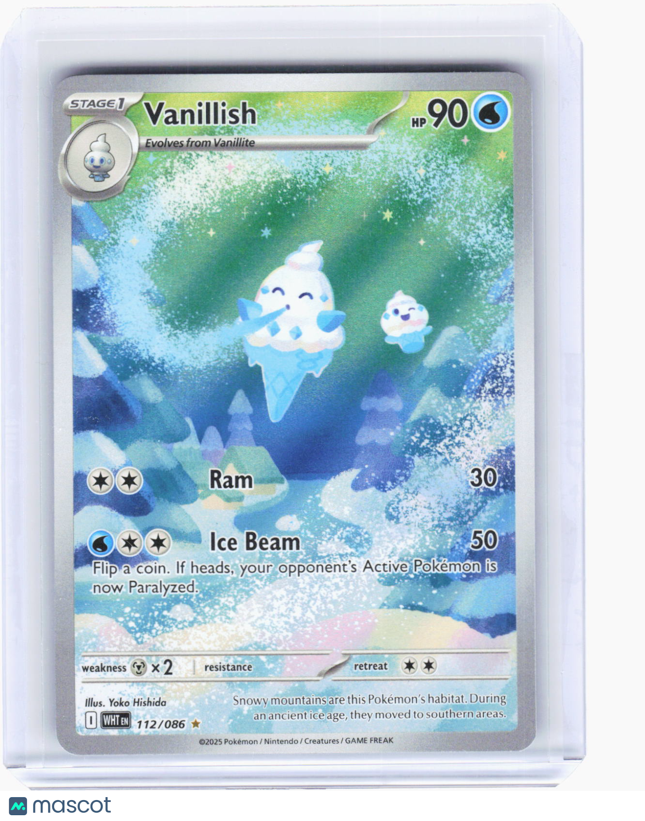 2025 Pokemon—Vanillish #112/86 White Flare—Illustration Rare Foil