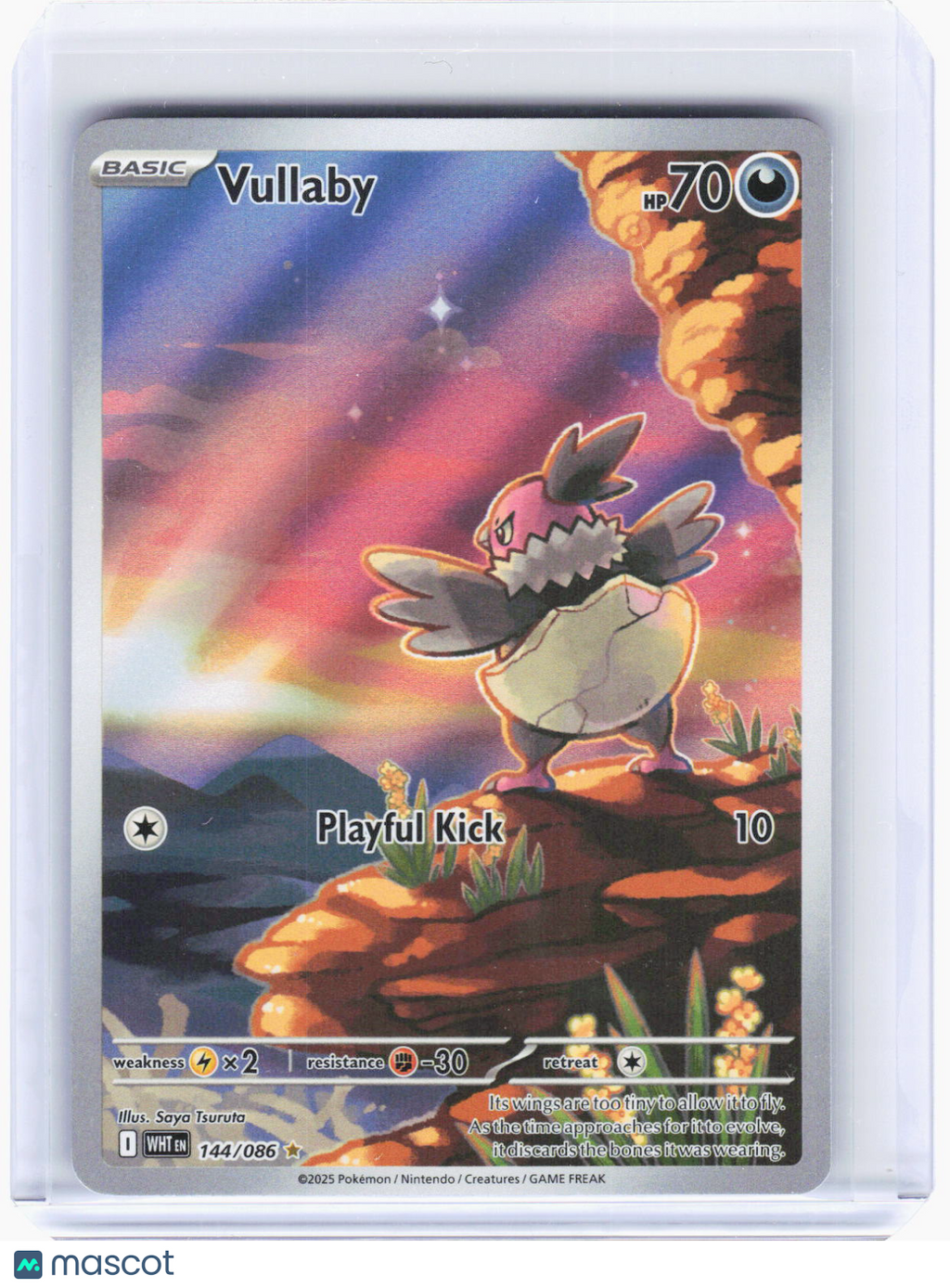 2025 Pokemon—Vullaby #144/86 White Flare—Illustration Rare Foil