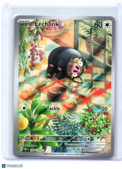 2023 Pokemon—Lechonk #209/197 Obsidian Flames—Illustration Rare Holo