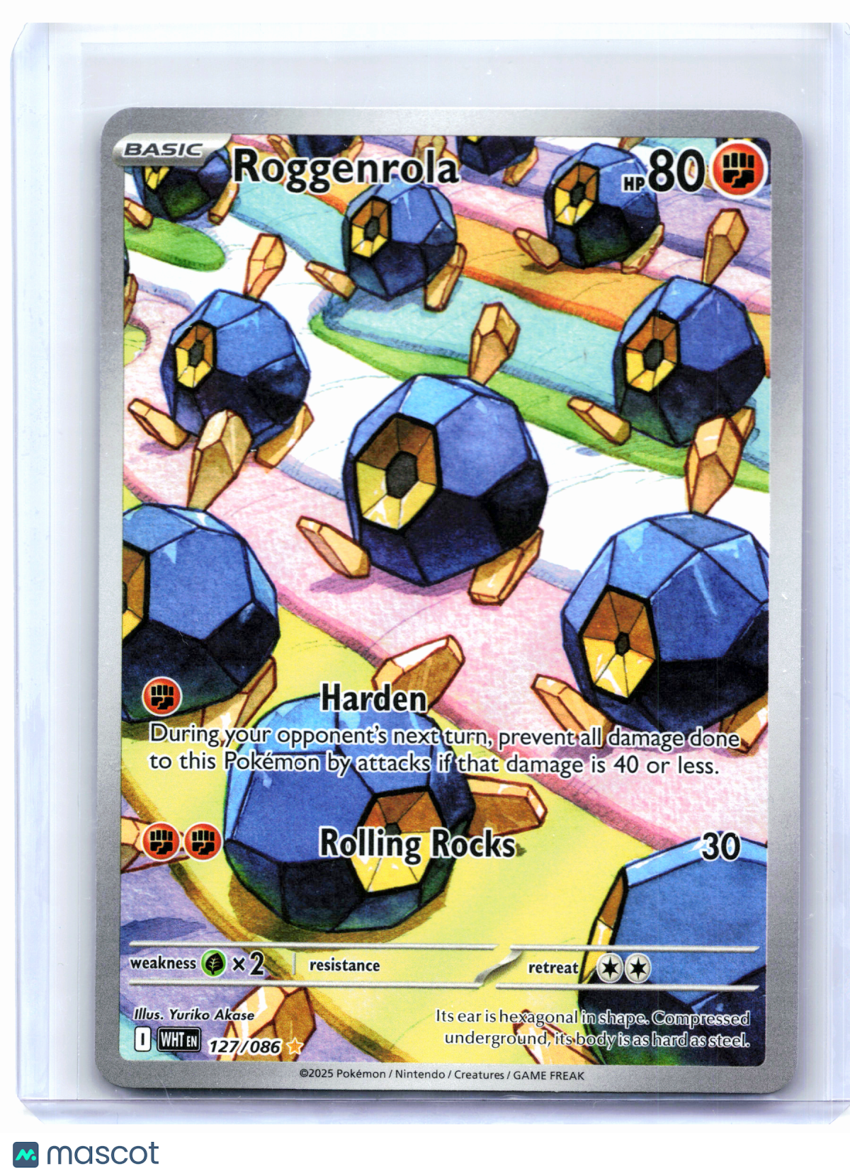 2025 Pokemon—Roggenrola #127/086 White Flare—Illustration Rare Holo