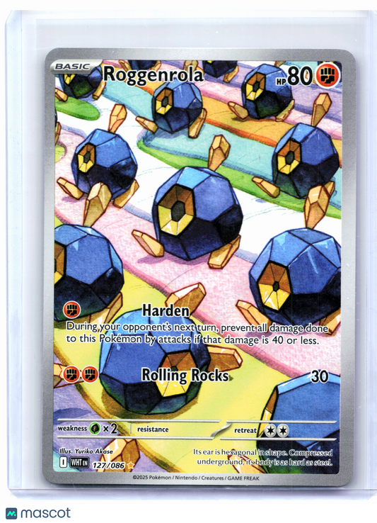 2025 Pokemon—Roggenrola #127/086 White Flare—Illustration Rare Holo