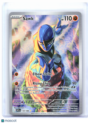 2025 Pokemon—Sawk #130/086 White Flare—Illustration Rare Holo