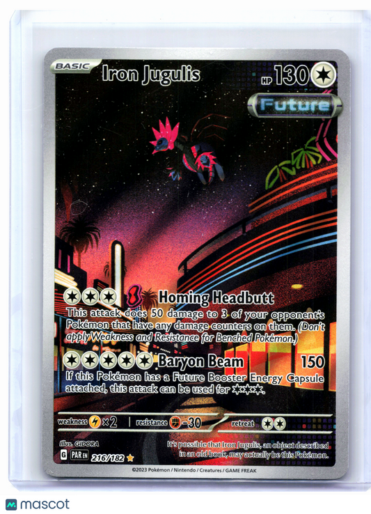 2023 Pokemon—Iron Jugulis #216/182 Paradox Rift—Illustration Rare Holo