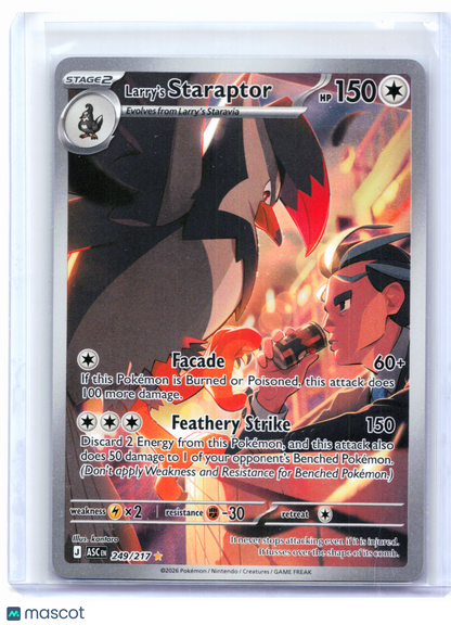 2026 Pokemon—Larry's Staraptor #249/217 Ascended Heroes—Illustration Rare Holo