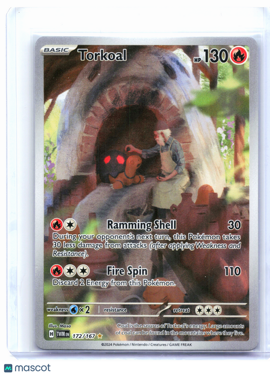 2024 Pokemon—Torkoal #172/167 Twilight Masquerade—Illustration Rare Holo