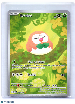 2026 Pokemon—Rowlet #090/088 Perfect Order—Illustration Rare Holo
