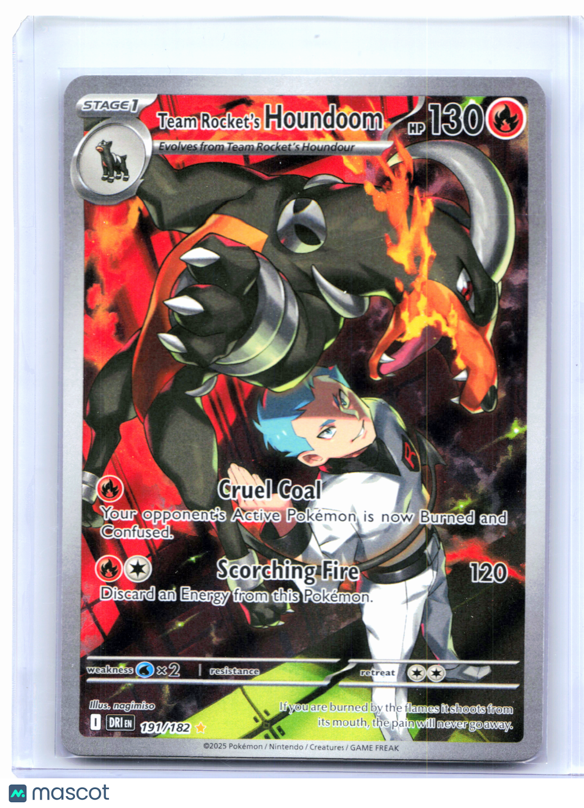 2025 Pokemon—Team Rocket's Houndoom #191 Destined Rivals—Illustration Rare [LP]