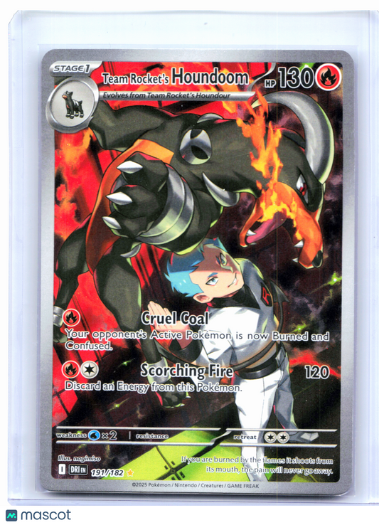 2025 Pokemon—Team Rocket's Houndoom #191 Destined Rivals—Illustration Rare [LP]