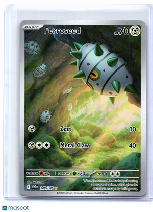 2025 Pokemon—Ferroseed #148/086 White Flare—Illustration Rare Holo [LP]