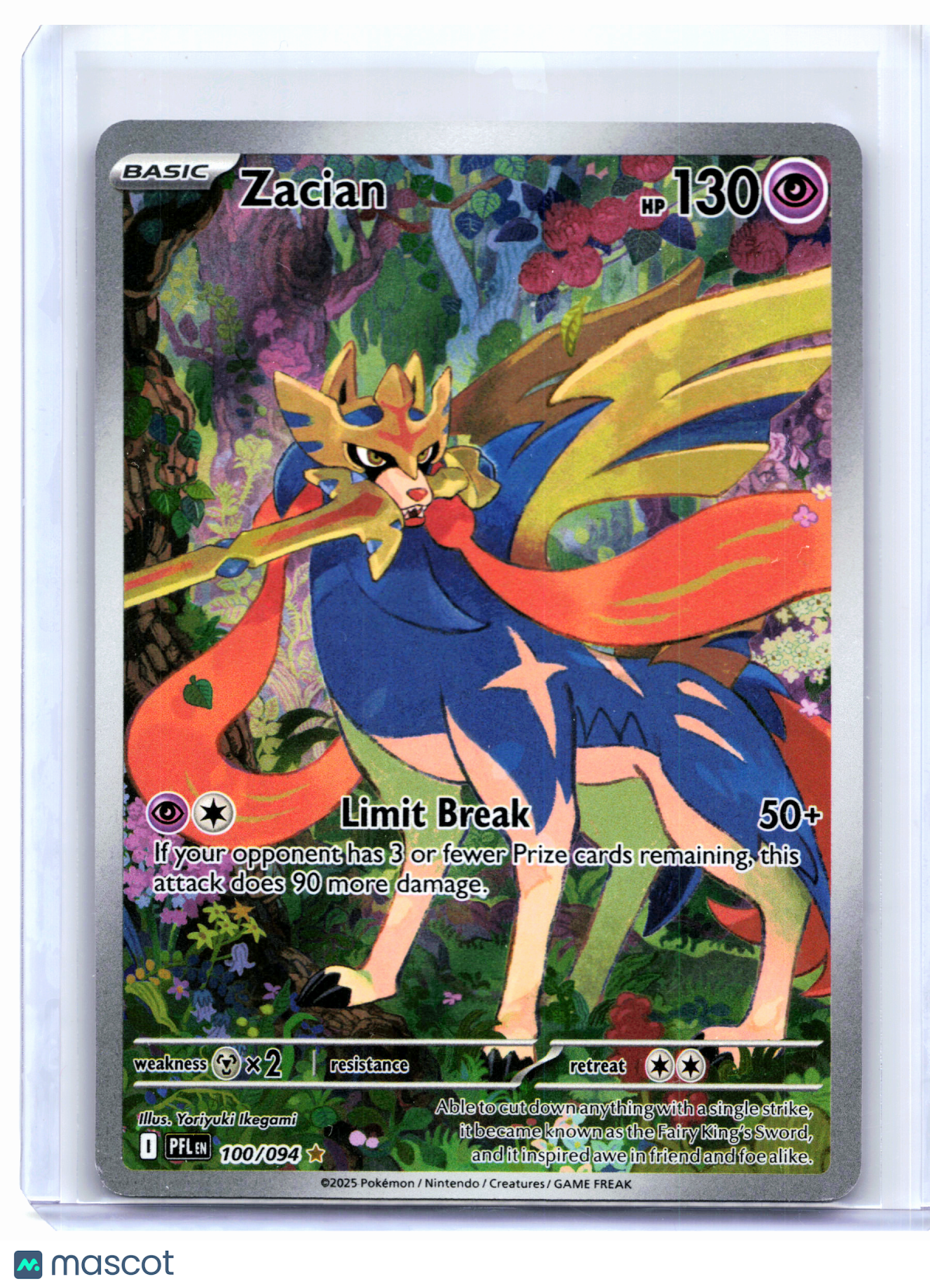 2025 Pokemon—Zacian #100/094 Phantasmal Flames—Illustration Rare Holo [LP]