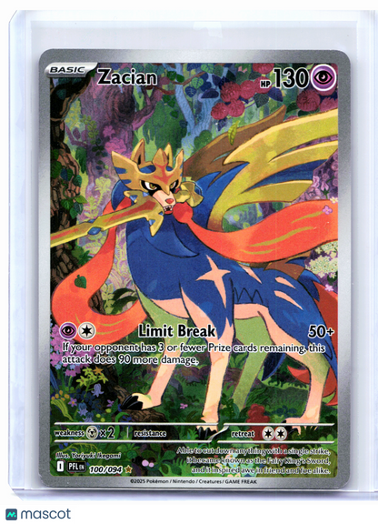 2025 Pokemon—Zacian #100/094 Phantasmal Flames—Illustration Rare Holo [LP]