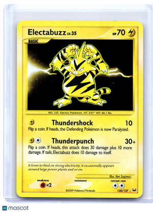 2009 Pokemon—Electabuzz #128/127 Platinum—Secret Rare Holo [Damaged]