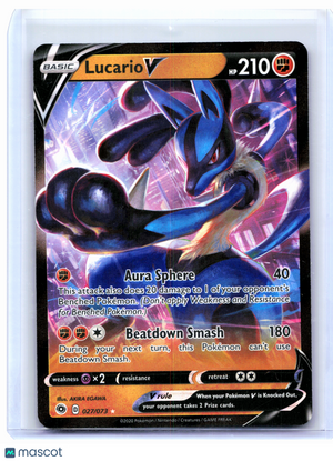 2020 Pokemon—Lucario V #027/073 Champion’s Path—Ultra Rare Holo