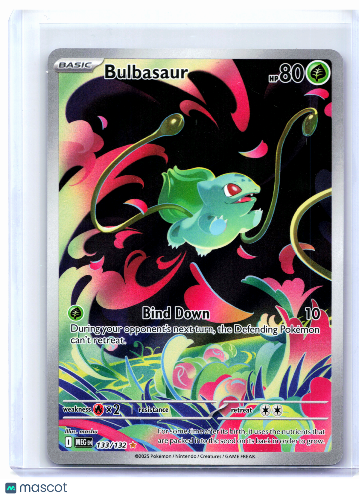2025 Pokemon—Bulbasaur #133/132 Mega Evolution Base Set—Illustration Rare Holo