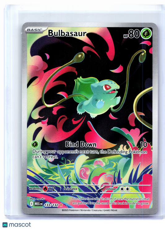 2025 Pokemon—Bulbasaur #133/132 Mega Evolution Base Set—Illustration Rare Holo