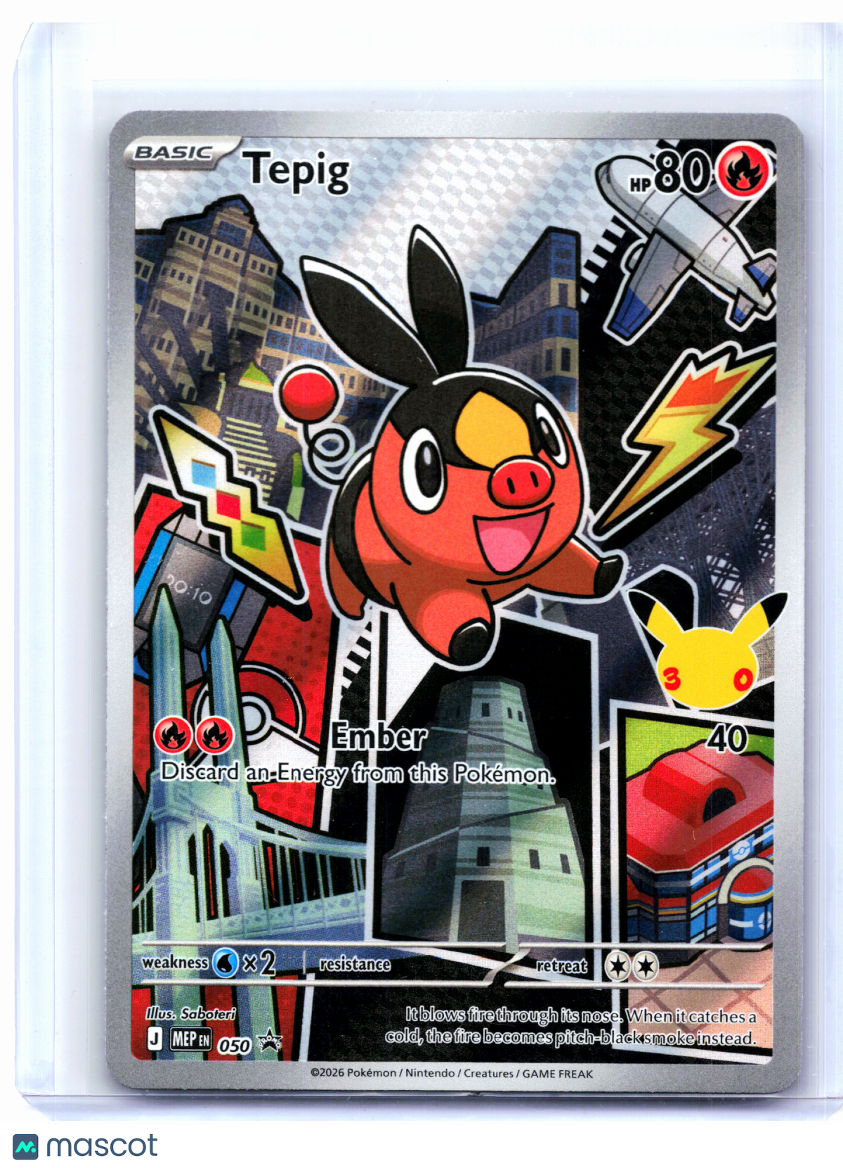 2026 Pokemon—Tepig #050 Mega Evolution Promo—Black Star Promo Holo