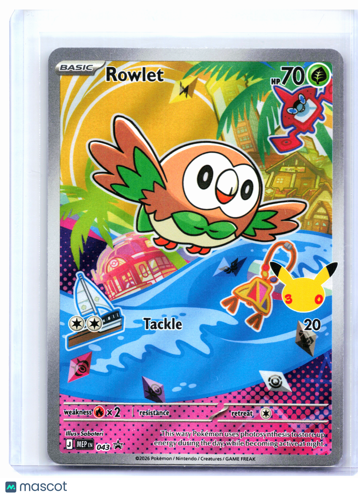 2026 Pokemon—Rowlet #043 Mega Evolution Promo—Black Star Promo Holo