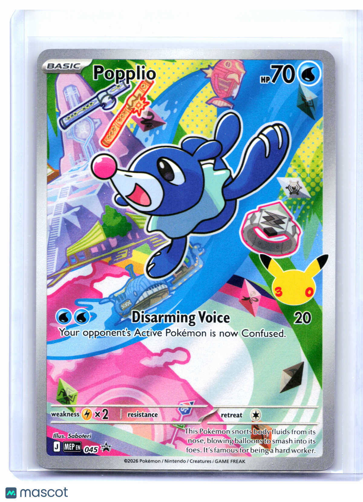 2026 Pokemon—Popplio #045 Mega Evolution Promo—Black Star Promo Holo