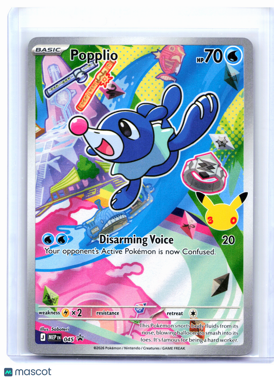 2026 Pokemon—Popplio #045 Mega Evolution Promo—Black Star Promo Holo
