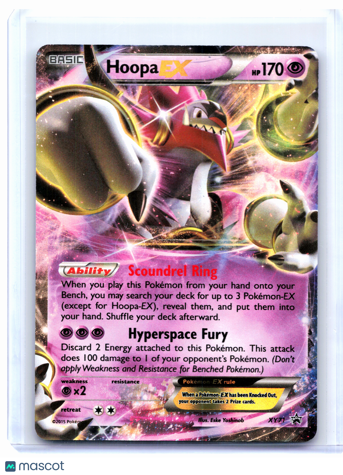 2015 Pokemon—Hoopa EX #XY71 XY Promos—Black Star Promo Holo